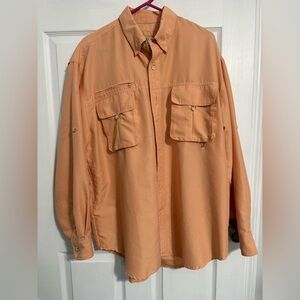 Men's Orange Button-Up Shirt
